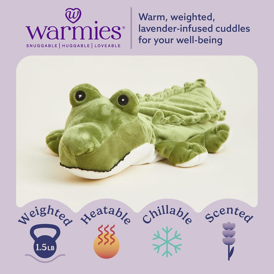 Microwavable & Weighted Stuffed Animals, Alligator - Soothing Microwave Heating Pad - Lavender Scented Plush Comfort - Cooling & Warming Stuffed Animal for Boys, Girls, Babies & Toddlers
