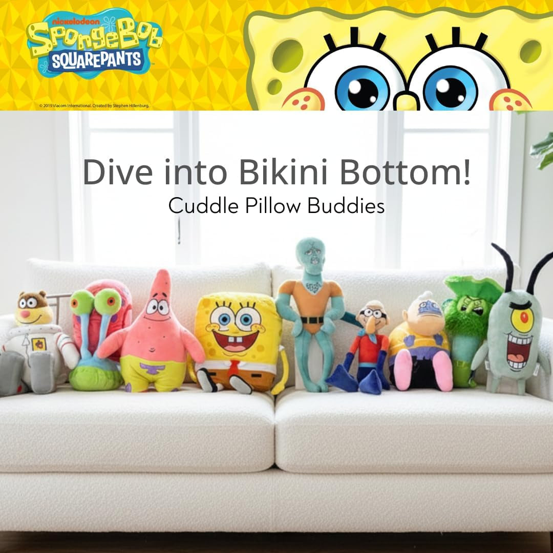 Spongebob Squarepants Sandy Cheeks Plush Cuddle Pillow, Super Soft & Cozy, (Officially Licensed Product) by Collectibles
