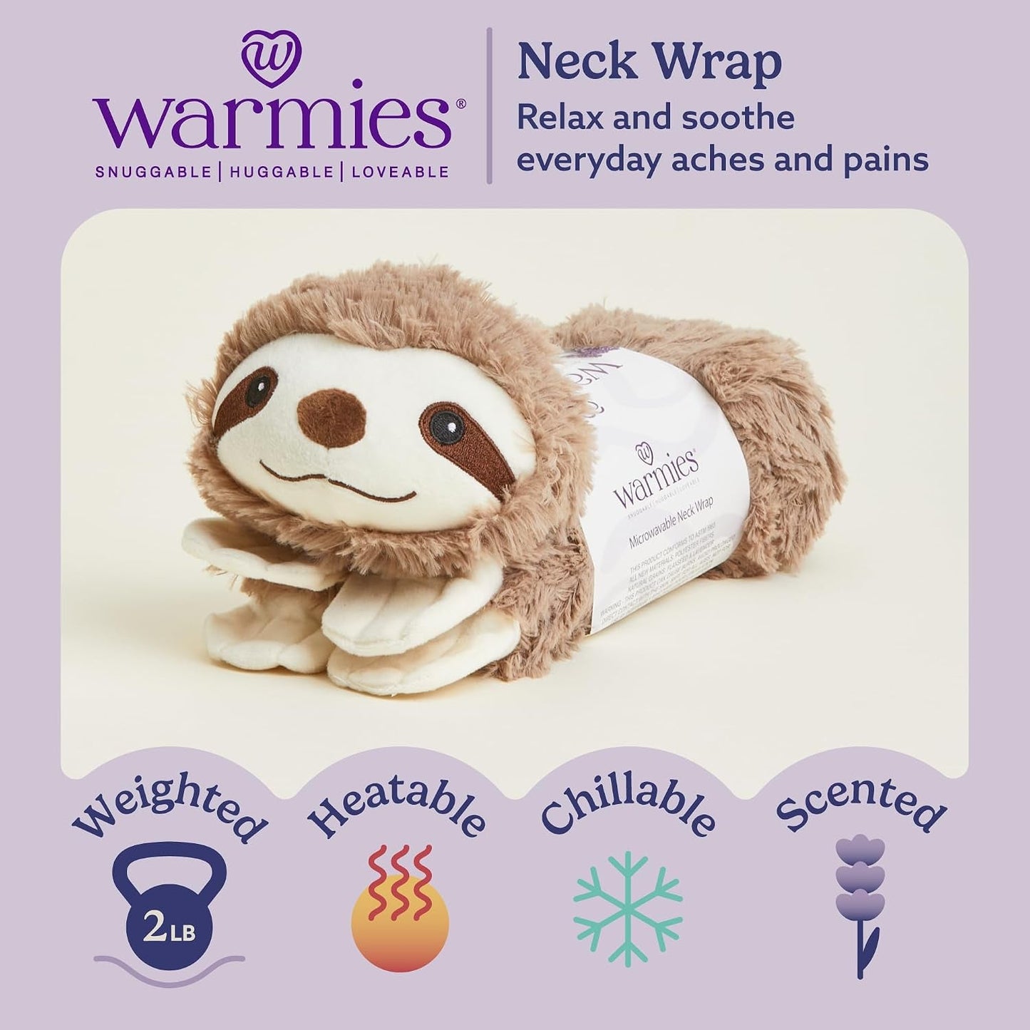 Intelex  Microwavable French Lavender Scented Plush, Sloth Wrap
