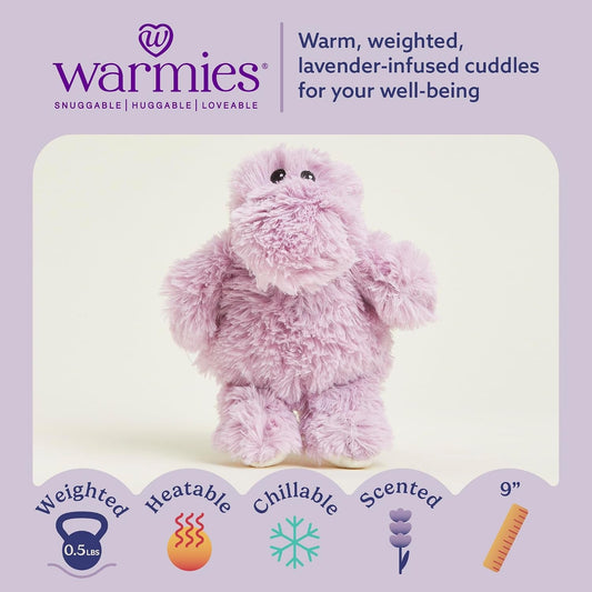 Junior Microwavable & Weighted Stuffed Animal, Hippo - Soothing Microwave Hippo Warmth - Microwavable Lavender Plush Comfort - for Adults & Children (Boys, Girls, Babies & Toddlers)