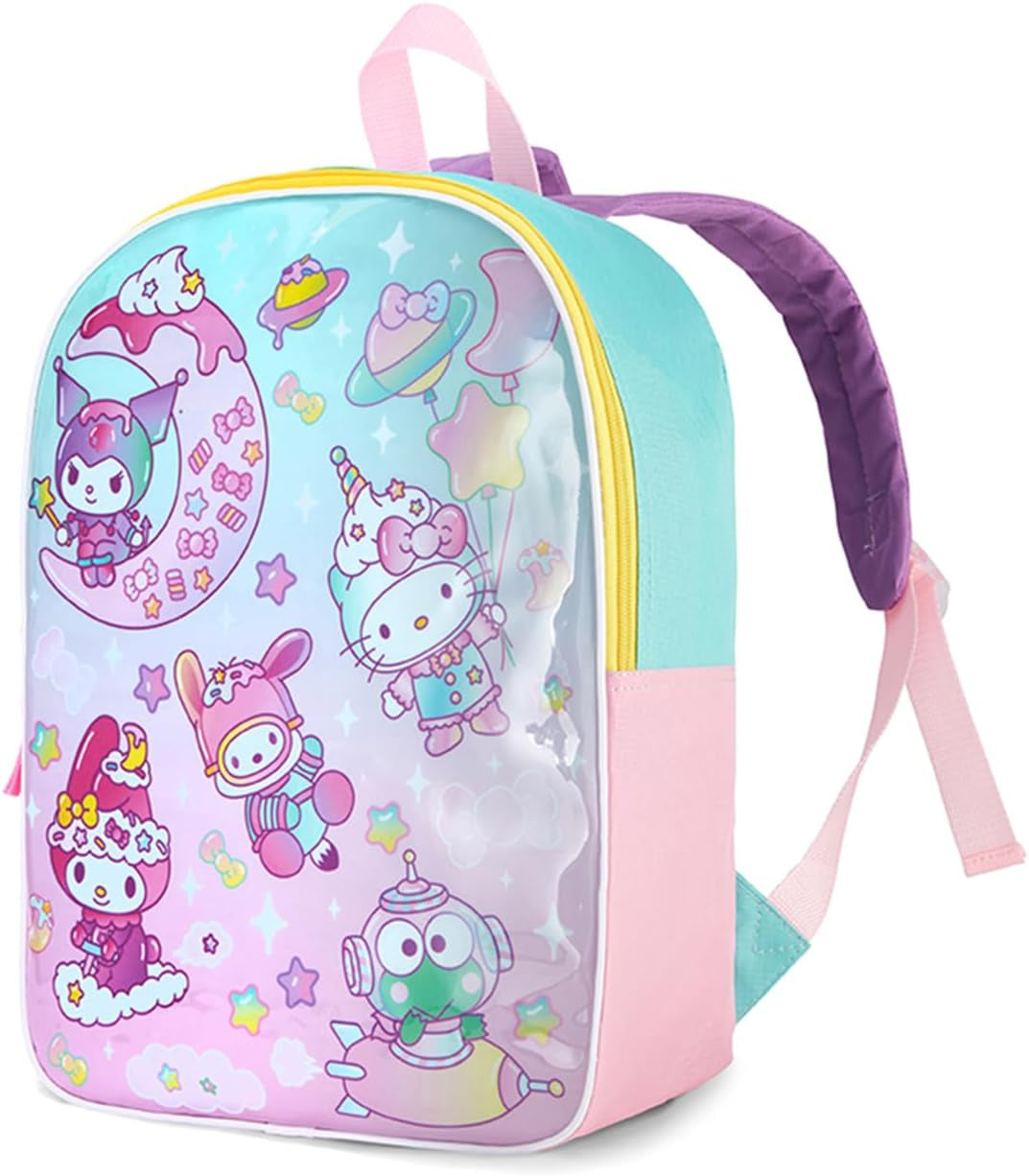 Hello Kitty and Friends Backpack for Girls - 15" Cute Kids Bookbag | Hello Kitty Toddler Backpack with Padded Straps & Large Zip Compartment