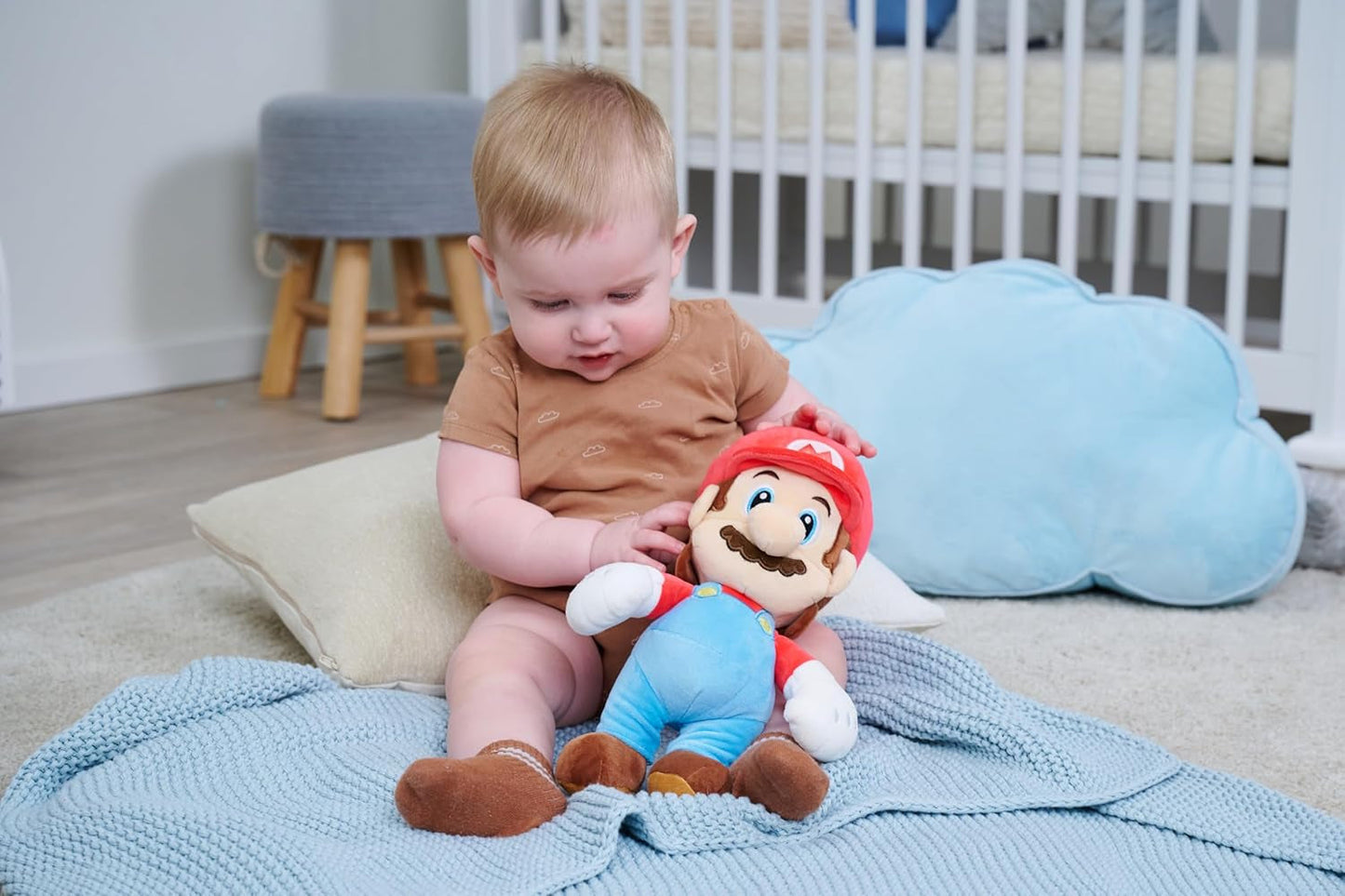 Toys My Mario Baby Plush Toy for Infants Soft 10-Inch Mario Cuddly Toy for Babies & Toddlers, Fully Embroidered