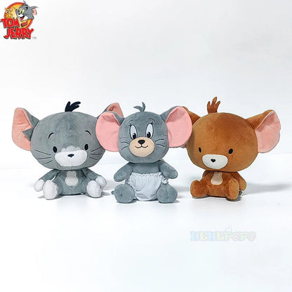 Original Tom and Jerry Plush Toys Cute Tom Cat Throw Pillow Doll Tefie Mouse Action Cartoon Doll