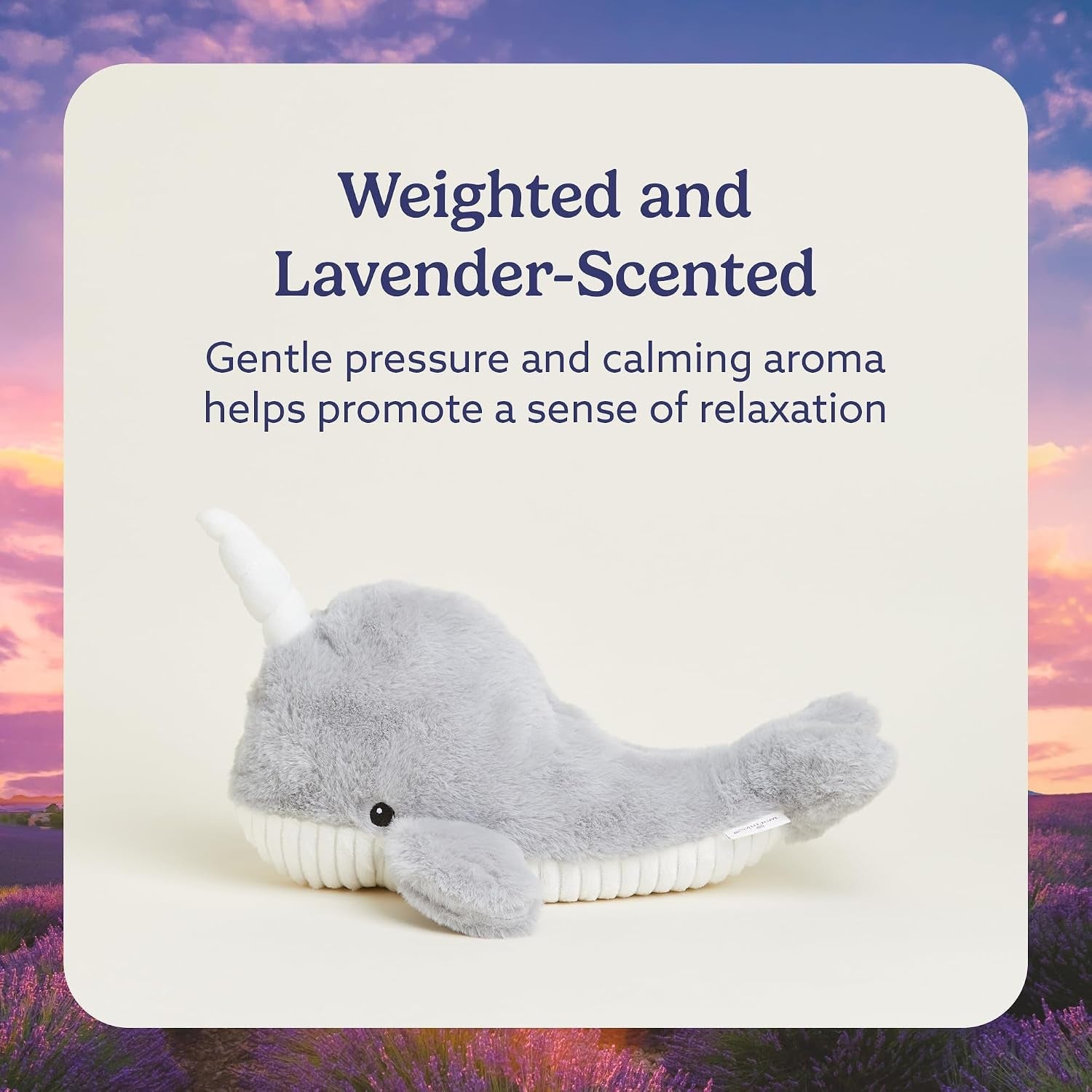 Microwavable & Weighted Stuffed Animals, Narwhal - Heated Stuffed Animal Plushie for Warmth & Comfort - Cute Soft Plush Toys for Adults & Children (Boys, Girls, Babies & Toddlers)
