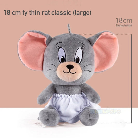 Original Tom and Jerry Plush Toys Cute Tom Cat Throw Pillow Doll Tefie Mouse Action Cartoon Doll