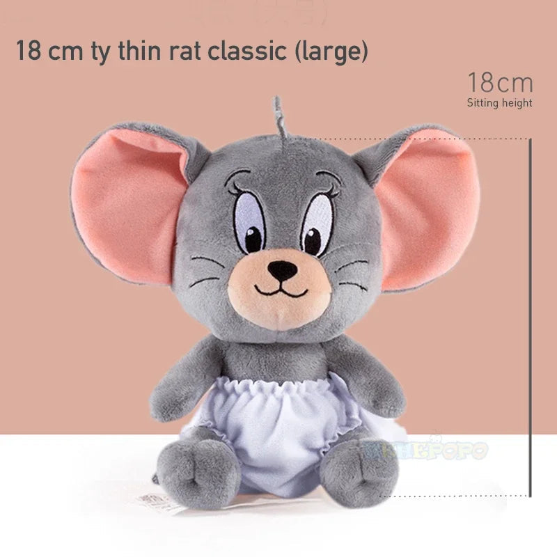 Original Tom and Jerry Plush Toys Cute Tom Cat Throw Pillow Doll Tefie Mouse Action Cartoon Doll