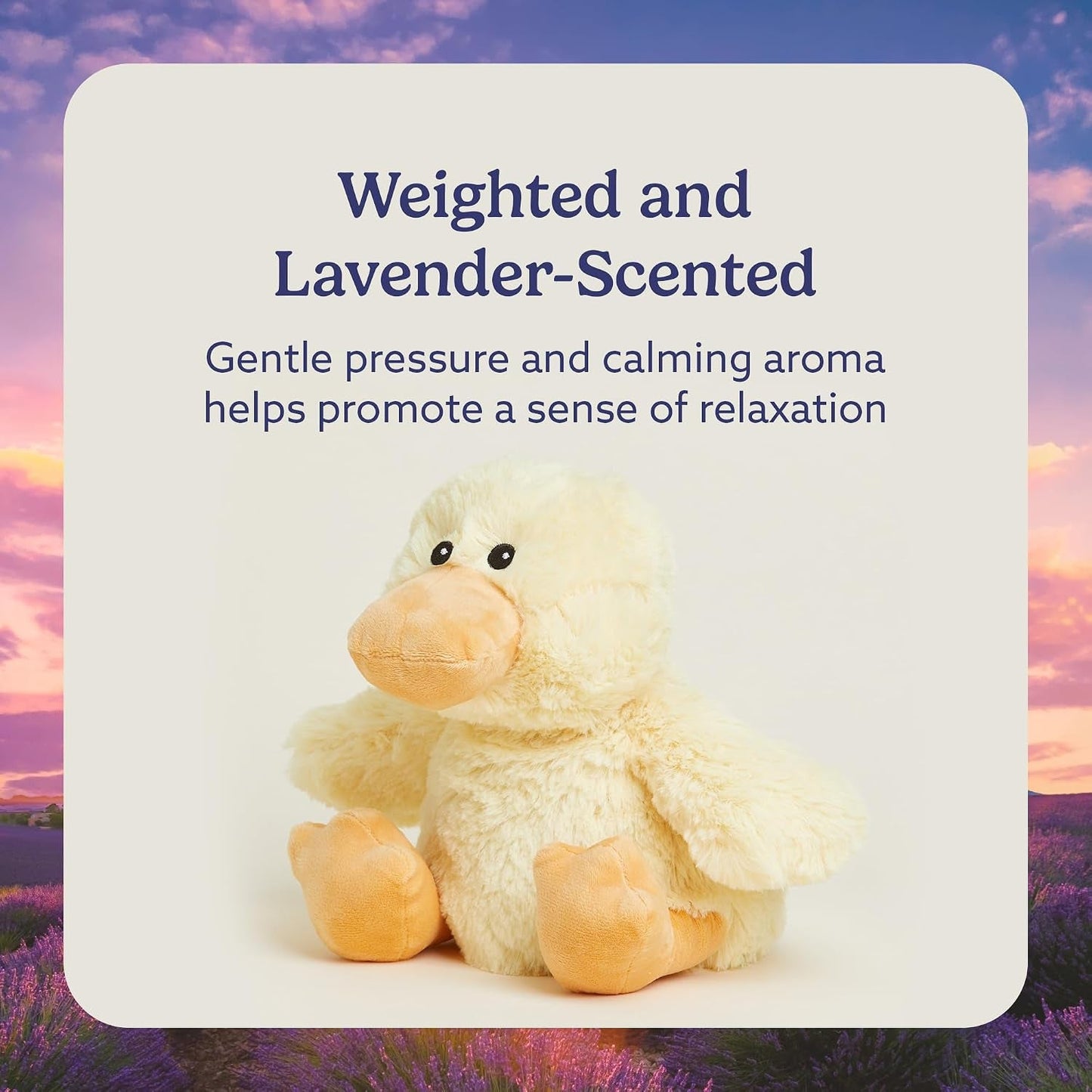 Microwavable & Weighted Stuffed Animals, Duck - Heated Stuffed Animal Plushie for Warmth & Comfort - Cute Soft Plush Toys for Adults & Children (Boys, Girls, Babies & Toddlers)
