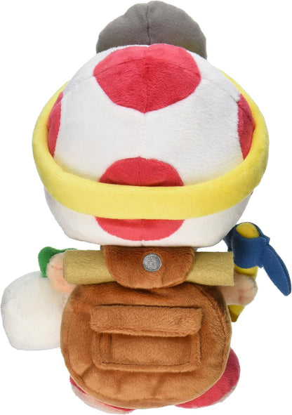 Super Mario Bros. Captain Toad Standing Pose Stuffed Plush, 9""", Multi-Colored (1409)