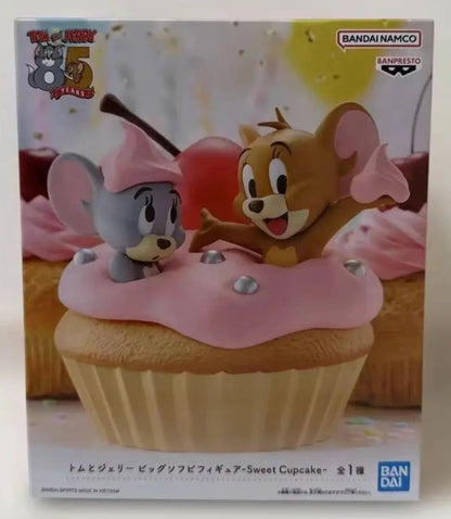 In Stock Original BANPRESTO Big Soft Vinyl Figure Sweet Cupcake Tom and Jerry Figure Anime Model Genuine Boxed Toy