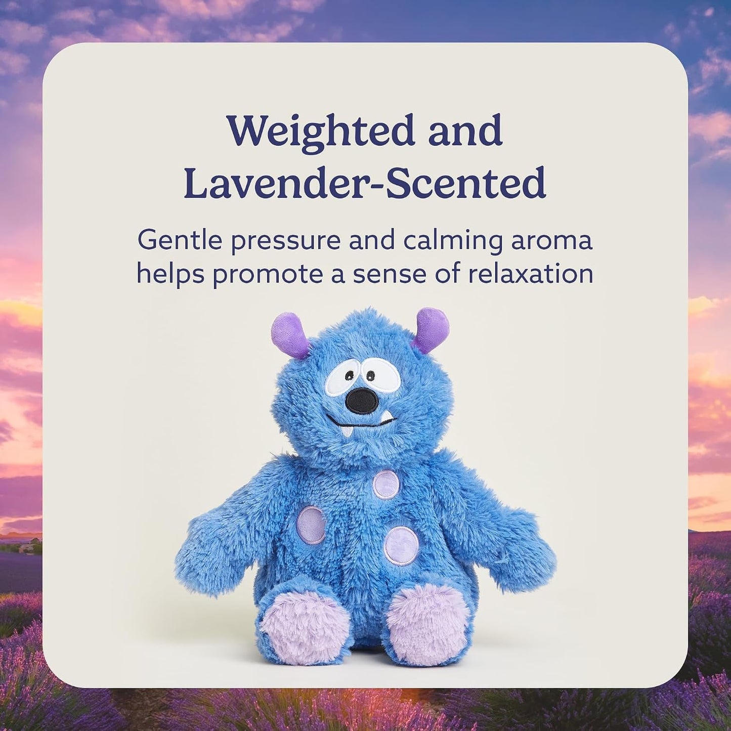 Microwavable & Weighted Stuffed Animals, Blue Monster - Heat & Chill Therapy Animal Heating Pad - Hugging Comfort Weighted Plushies for Adults & Children (Boys, Girls, Babies & Toddlers)