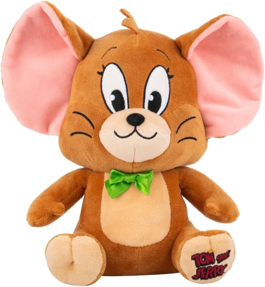 Warner Bros. Discovery Tom and Jerry, 8-Inch Jerry Plush - Super-Soft and Huggable Plush Toy - Official Licensed Plush - for All Ages