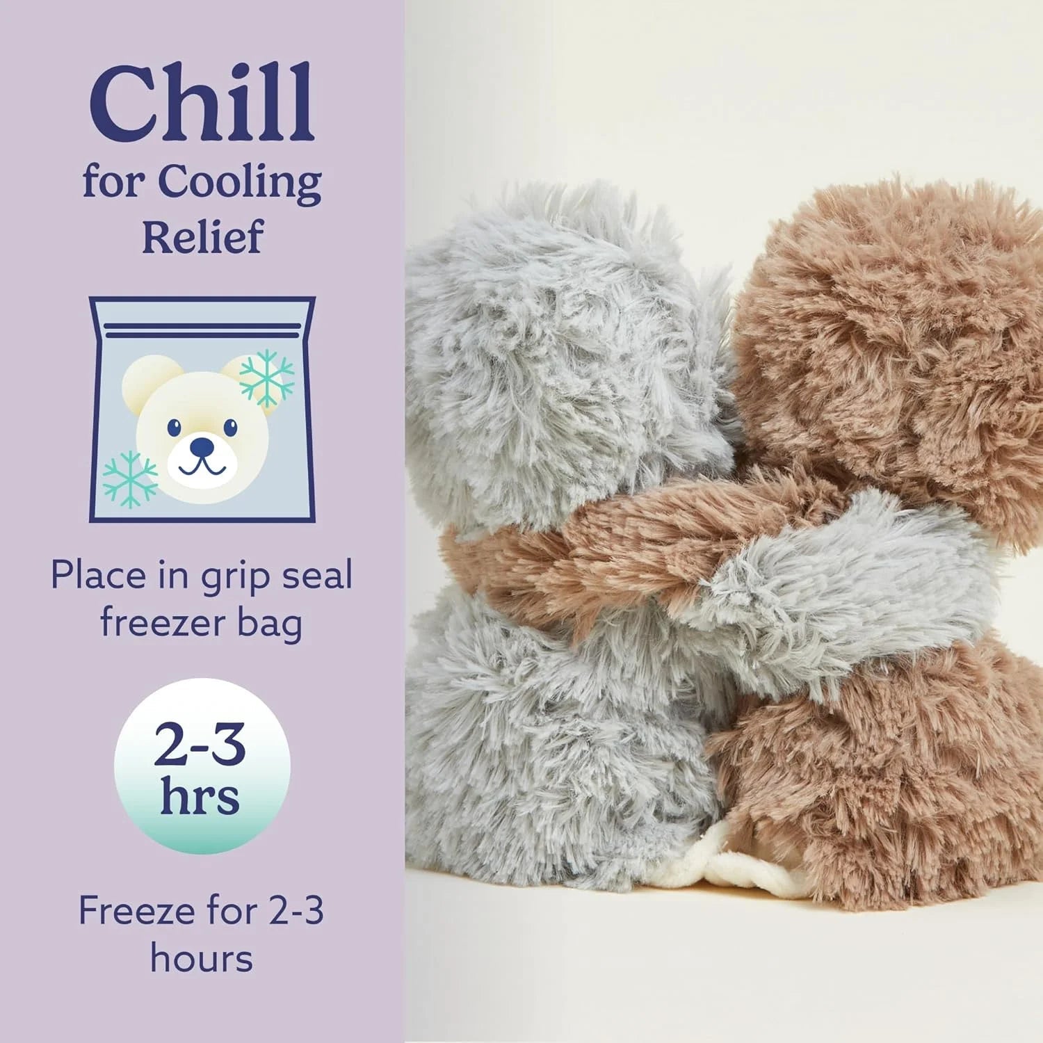 Hugs Duo 9" Sloth Stuffed Animal, Microwavable Heated Plushies and Weighted Soft Plush Toys