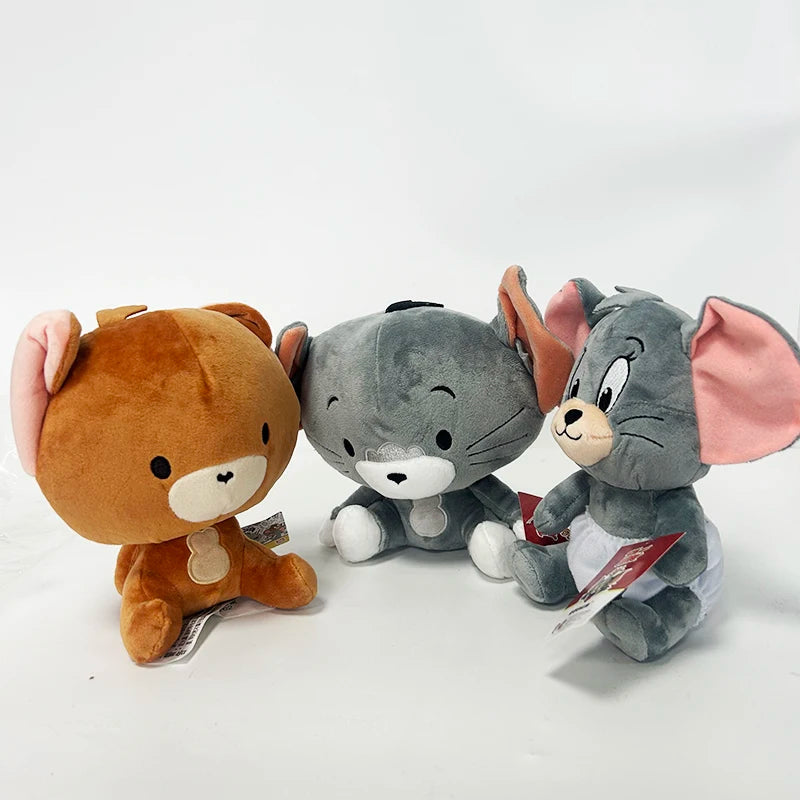 Original Tom and Jerry Plush Toys Cute Tom Cat Throw Pillow Doll Tefie Mouse Action Cartoon Doll