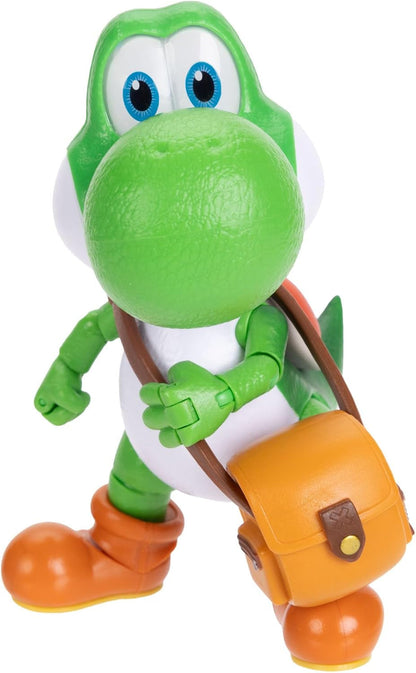 The Super Mario Galaxy Movie 5” Action Figures Series 1 – Yoshi Figure with Hat, Sunglasses, and Satchel Accessories - Premium Details 20 Points of Articulation