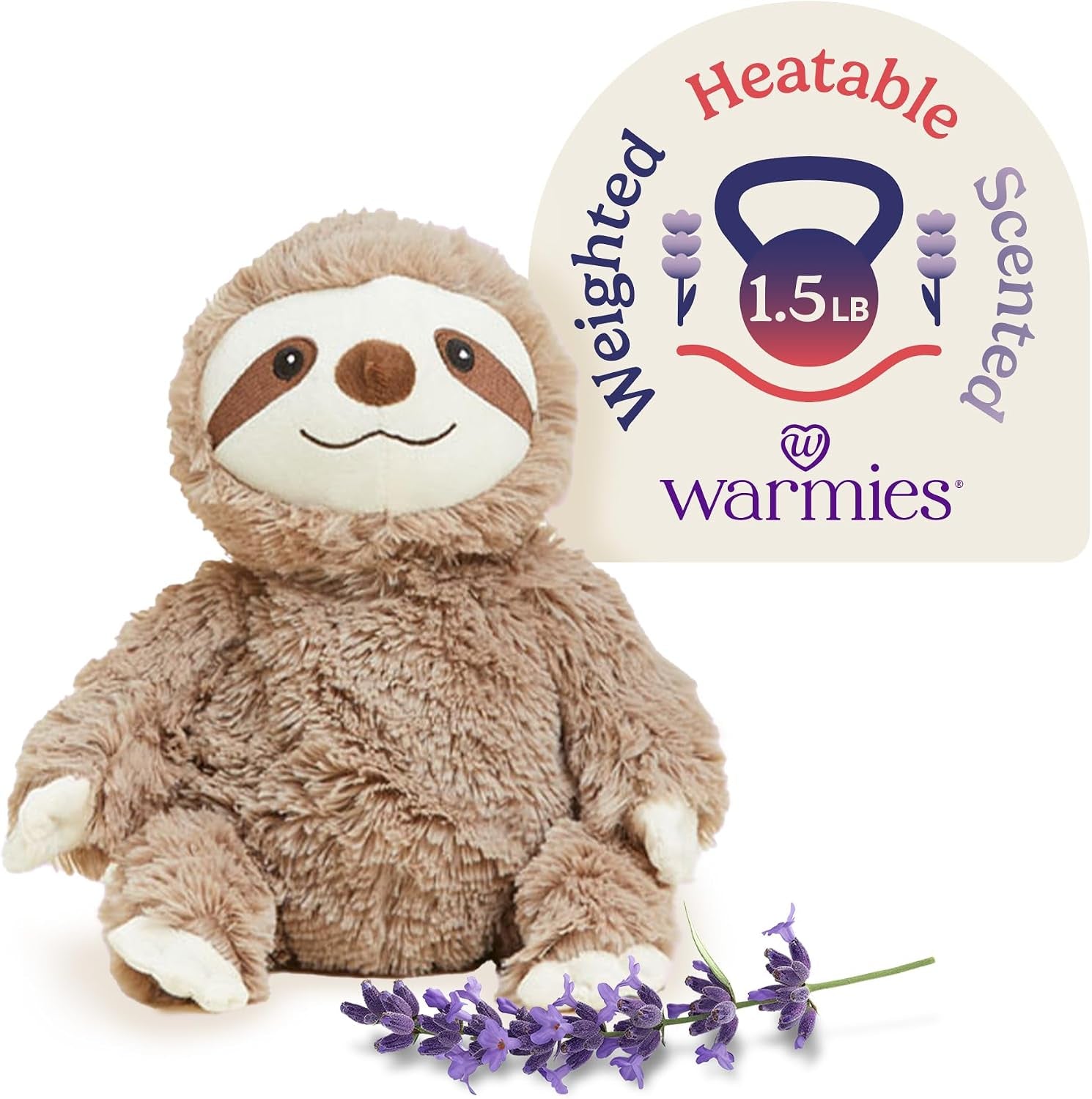 Microwavable & Weighted Stuffed Animals, Sloth - Heated Stuffed Animal Plushie for Warmth & Comfort - Cute Soft Plush Toys for Boys, Girls, Babies & Toddlers