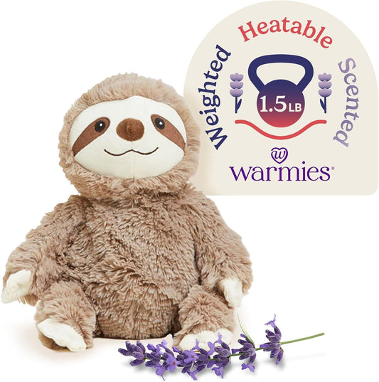 Microwavable & Weighted Stuffed Animals, Sloth - Heated Stuffed Animal Plushie for Warmth & Comfort - Cute Soft Plush Toys for Boys, Girls, Babies & Toddlers