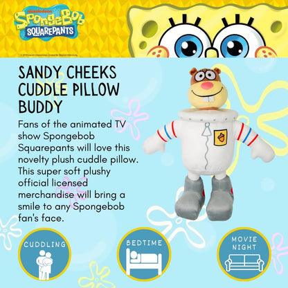 Spongebob Squarepants Sandy Cheeks Plush Cuddle Pillow, Super Soft & Cozy, (Officially Licensed Product) by  Collectibles