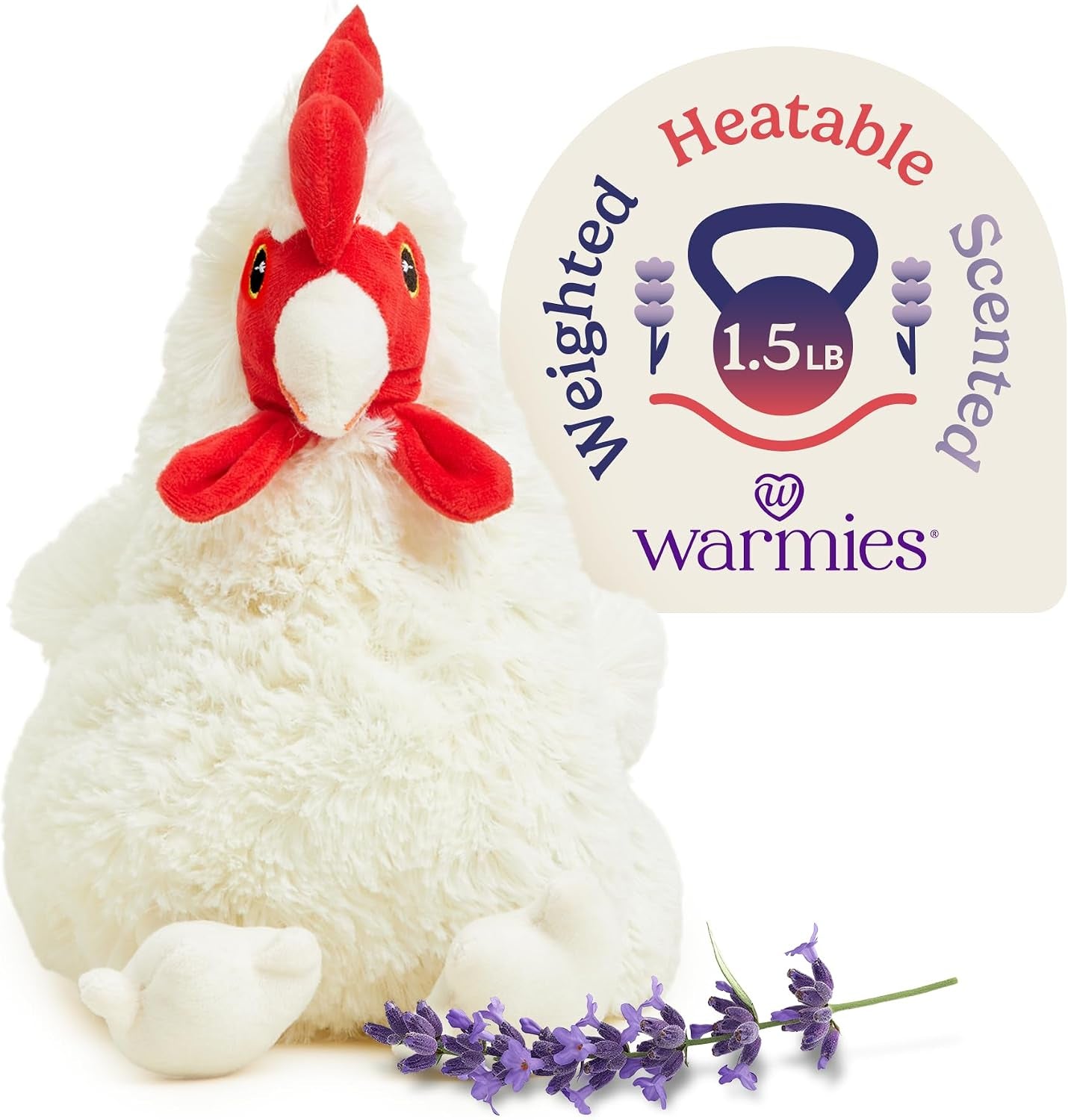 Microwavable & Weighted Stuffed Animals, Chicken - Heated Stuffed Animal Plushie for Warmth & Comfort - Cute Soft Plush Toys for Adults & Children (Boys, Girls, Babies & Toddlers)