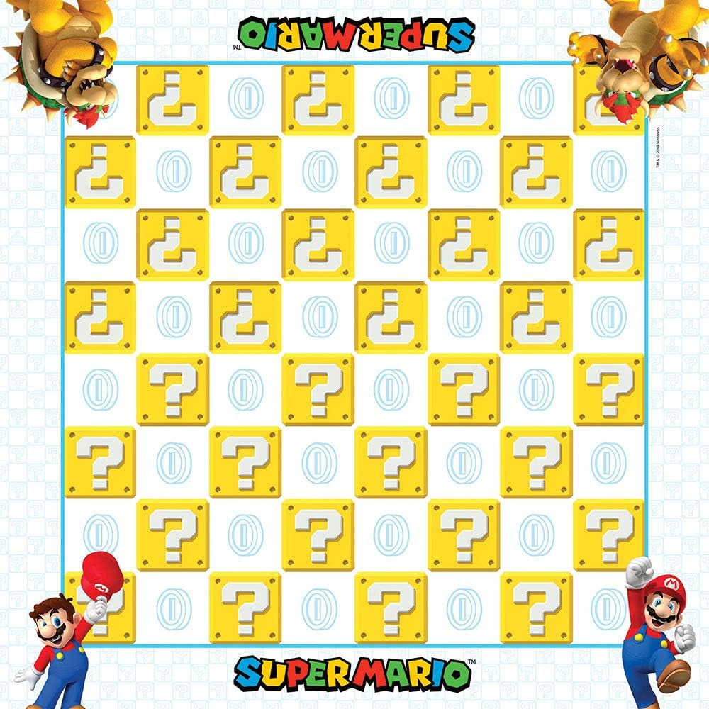 Super Mario Checkers & Tic-Tac-Toe Collector'S Game Set for 2 Players | Featuring Mario & Bowser | Collectible Checkers and Tictactoe Perfect for Mario Fans, Model Number: CM005-637-002001-06