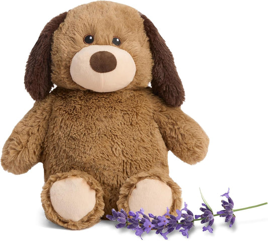 Plush Toy Stuffed Animal for Dogs & Cats, Brown Dog - Weighted & Microwavable Calming Comfort Toy for Puppy Crate Training, Senior Dog Comfort & Pet Separation Anxiety Relief - Dogs & Puppies