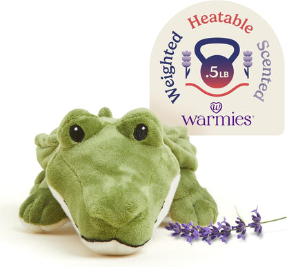 Junior Microwavable & Weighted Stuffed Animals, Alligator - Heated Stuffed Animal Plushie for Warmth & Comfort - Cute Soft Plush Toys for Adults & Children (Boys, Girls, Babies & Toddlers)