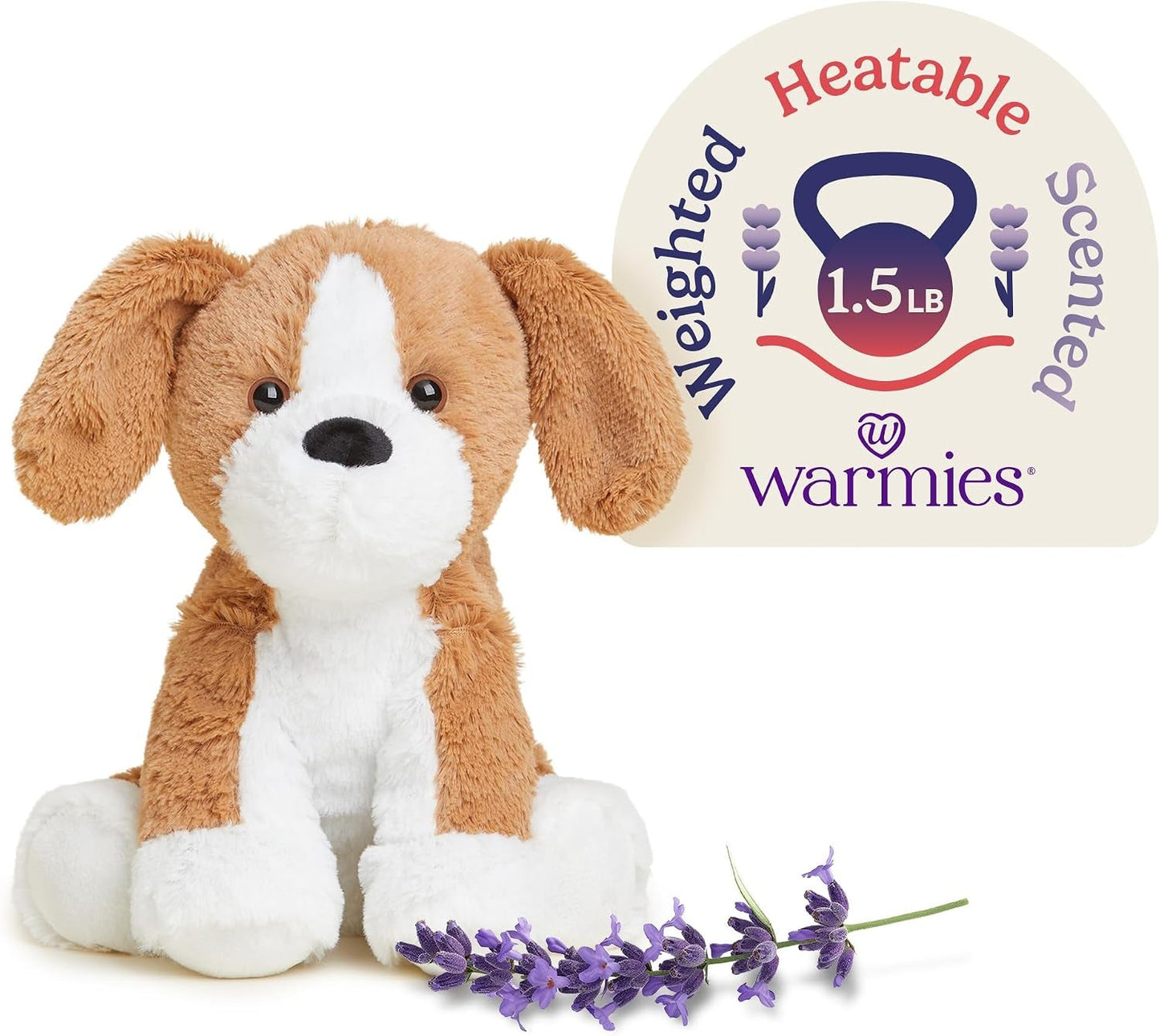 Microwavable & Weighted Stuffed Animals, Beagle - Heat Therapy Weighted Plush - Cooling Relief Plush Toys - Lavender Scented Comfort for Adults & Children (Boys, Girls, Babies & Toddlers)