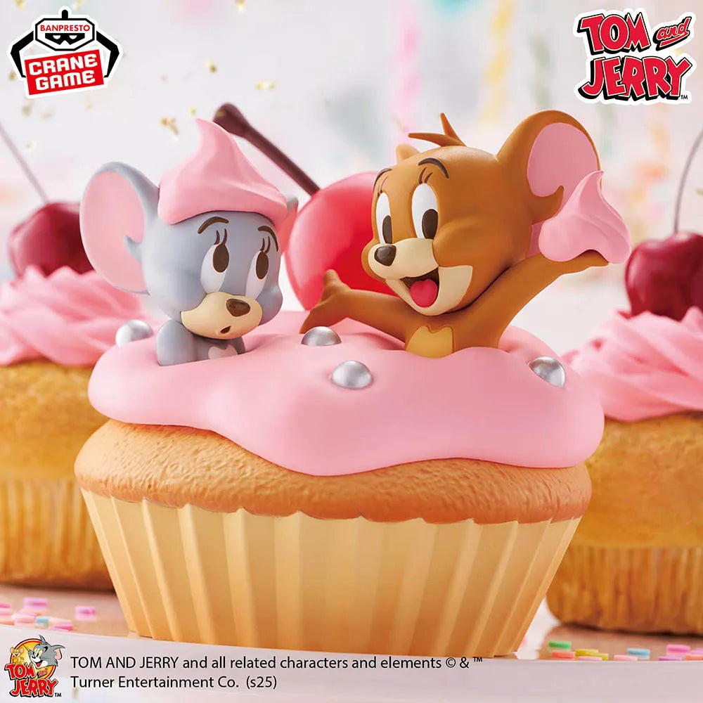 In Stock Original BANPRESTO Big Soft Vinyl Figure Sweet Cupcake Tom and Jerry Figure Anime Model Genuine Boxed Toy