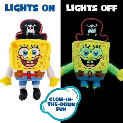 Movie: the Search for Squarepants - Bikini Bottom Glow Pals 6" Plush Toy Assortment, Glow-In-The-Dark Spongebob, Patrick, Squidward, Flying Dutchman Collectibles for Kids Ages 3+