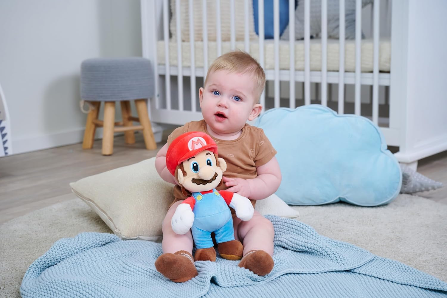 Toys My Mario Baby Plush Toy for Infants Soft 10-Inch Mario Cuddly Toy for Babies & Toddlers, Fully Embroidered