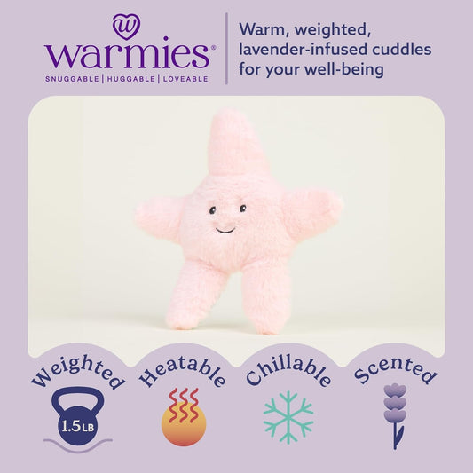 Microwavable & Weighted Stuffed Animals, Starfish - Heated Stuffed Animal Plushie for Warmth & Comfort - Cute Soft Plush Toys for Adults & Children (Boys, Girls, Babies & Toddlers)