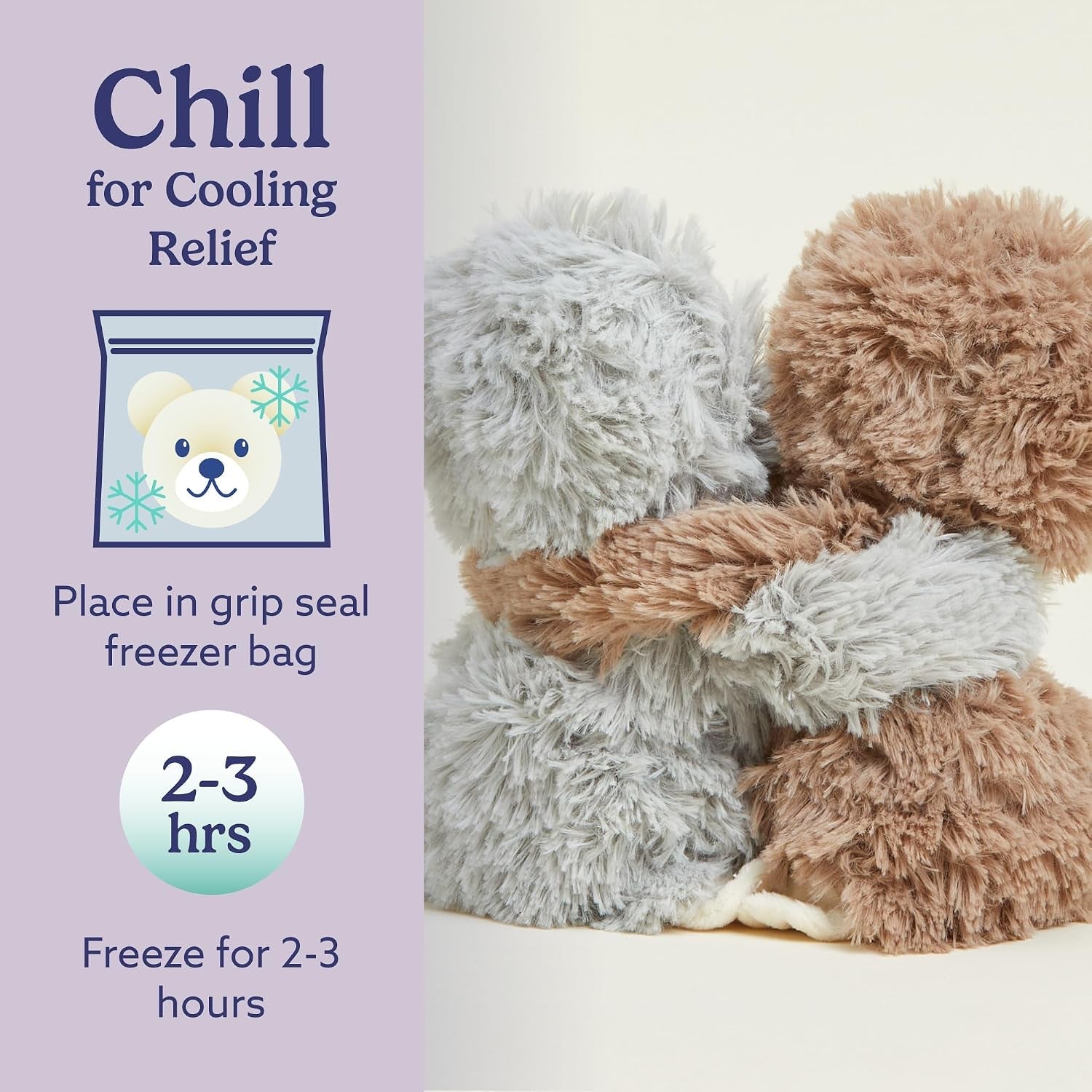 Hugs Duo, Microwavable & Weighted Stuffed Animals, Sloth - Heated Stuffed Animal Plushie for Warmth & Comfort - Cute Soft Plush Toys for Adults & Children (Boys, Girls, Babies & Toddlers)