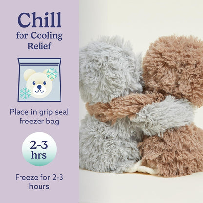 Hugs Duo, Microwavable & Weighted Stuffed Animals, Sloth - Heated Stuffed Animal Plushie for Warmth & Comfort - Cute Soft Plush Toys for Adults & Children (Boys, Girls, Babies & Toddlers)