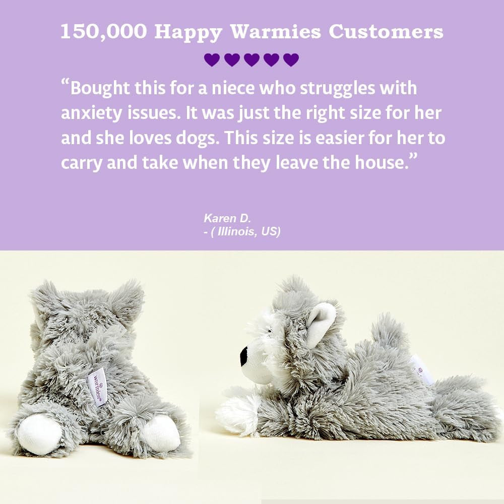 Microwavable French Lavender-Scented Plush Jr Husky - Soothing Lavender Aroma Weighted Plushies for Kids - Microwave Heat Therapy - Heated Stuffed Animals - Grey