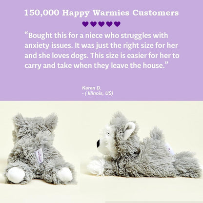 Microwavable French Lavender-Scented Plush Jr Husky - Soothing Lavender Aroma Weighted Plushies for Kids - Microwave Heat Therapy - Heated Stuffed Animals - Grey