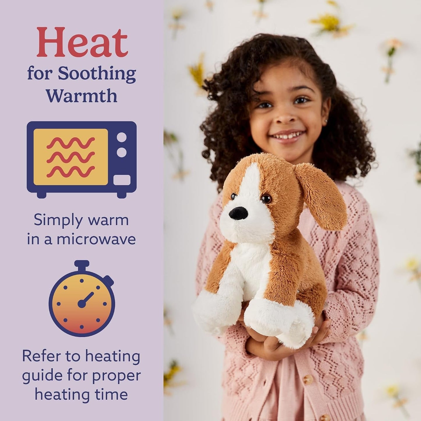 Microwavable & Weighted Stuffed Animals, Beagle - Heat Therapy Weighted Plush - Cooling Relief Plush Toys - Lavender Scented Comfort for Adults & Children (Boys, Girls, Babies & Toddlers)