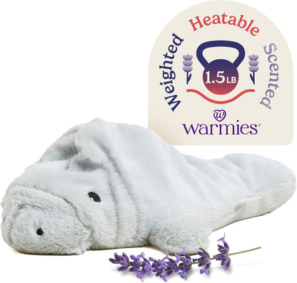 Microwavable & Weighted Stuffed Animals, Manatee - Heated Stuffed Animal Plushie for Warmth & Comfort - Cute Soft Plush Toys for Adults & Children (Boys, Girls, Babies & Toddlers)