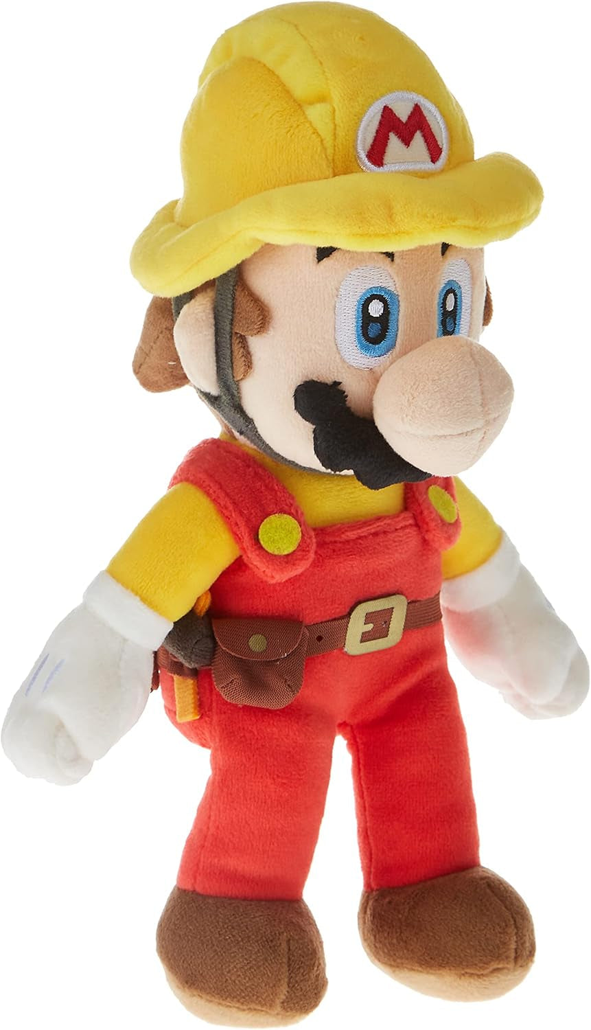 1731 Super Mario Maker 2 - Builder Mario Plush, 9.5", Yellow