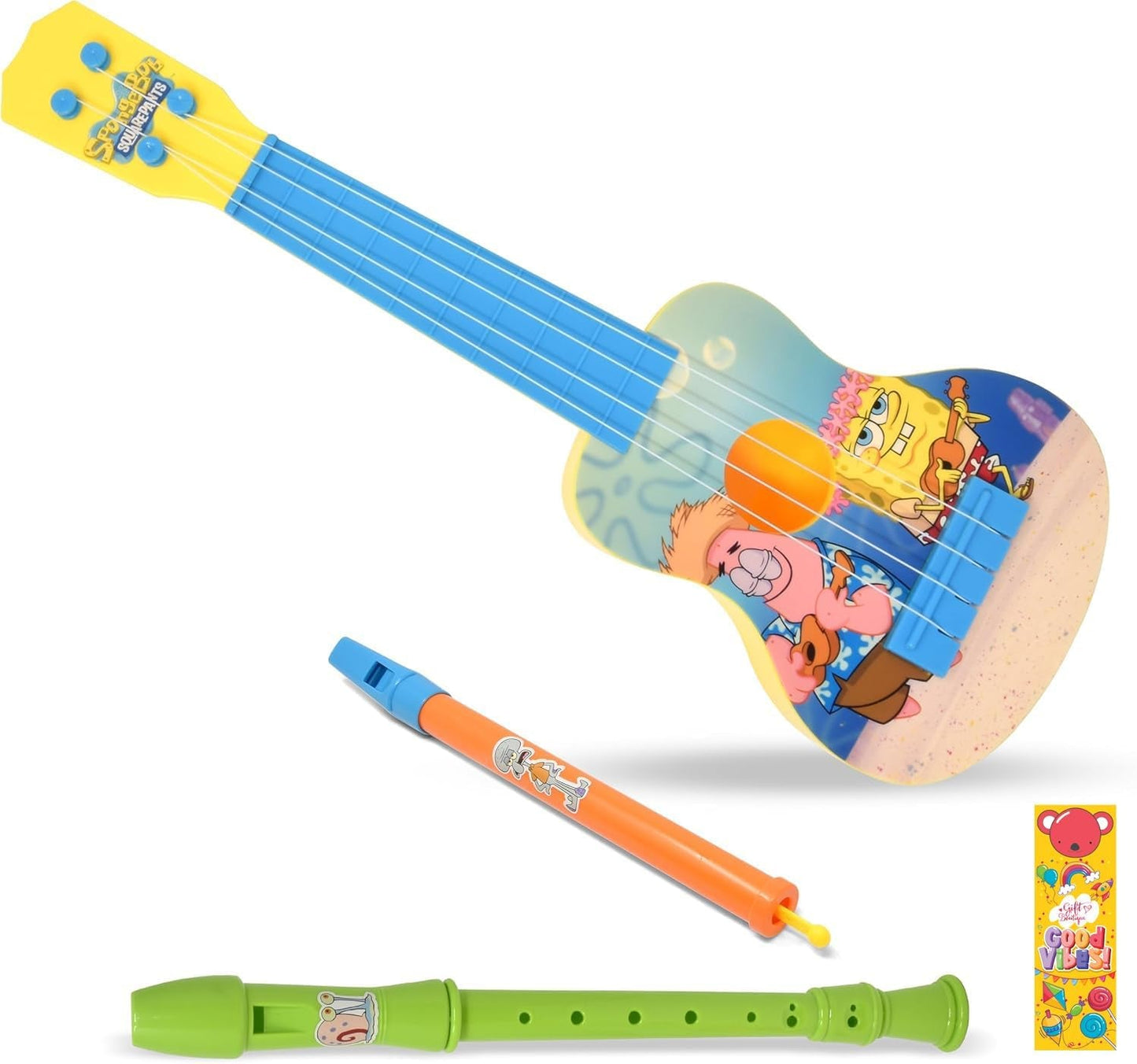 Kids Guitar Instruments, 16 Inch Play Ukulele Musical Flute My First Music Instrument Toy Set with Bookmark for Children