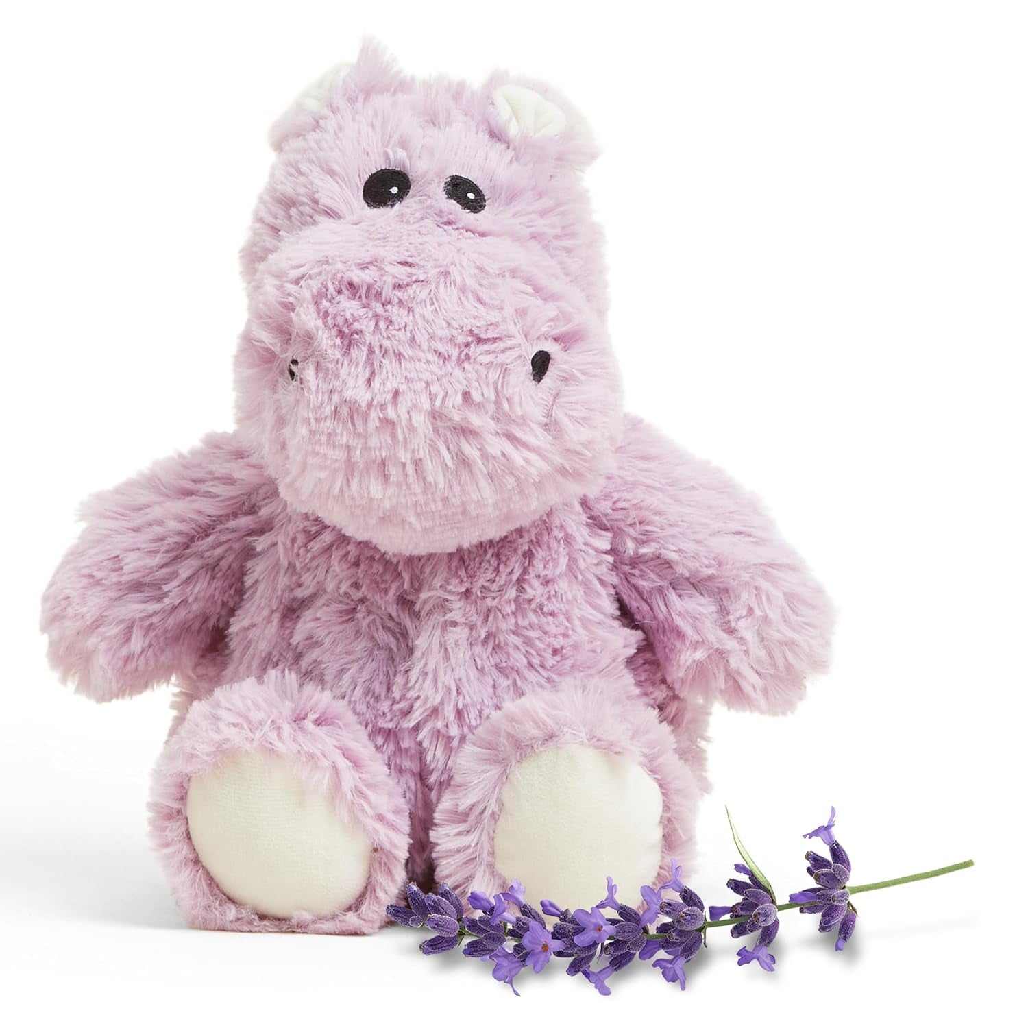Junior Microwavable & Weighted Stuffed Animal, Hippo - Soothing Microwave Hippo Warmth - Microwavable Lavender Plush Comfort - for Adults & Children (Boys, Girls, Babies & Toddlers)