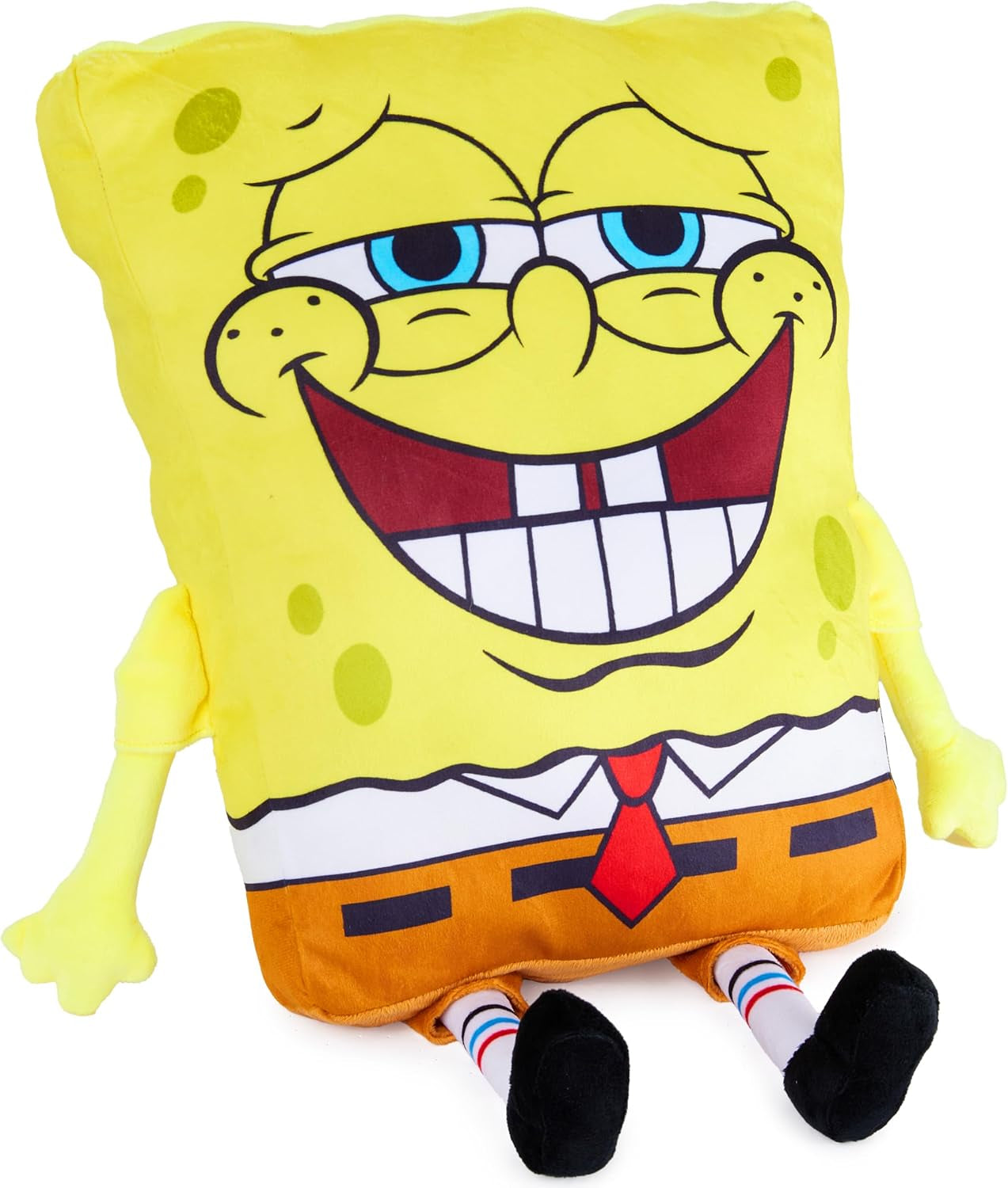 Spongebob Squarepants Plush Cushion Pillow, Soft Plush Throw Pillow Cute Fluffy Cushion Bedroom Decor, Gifts for Teens, Women (Yellow Spongebob, L13.8 X W11)