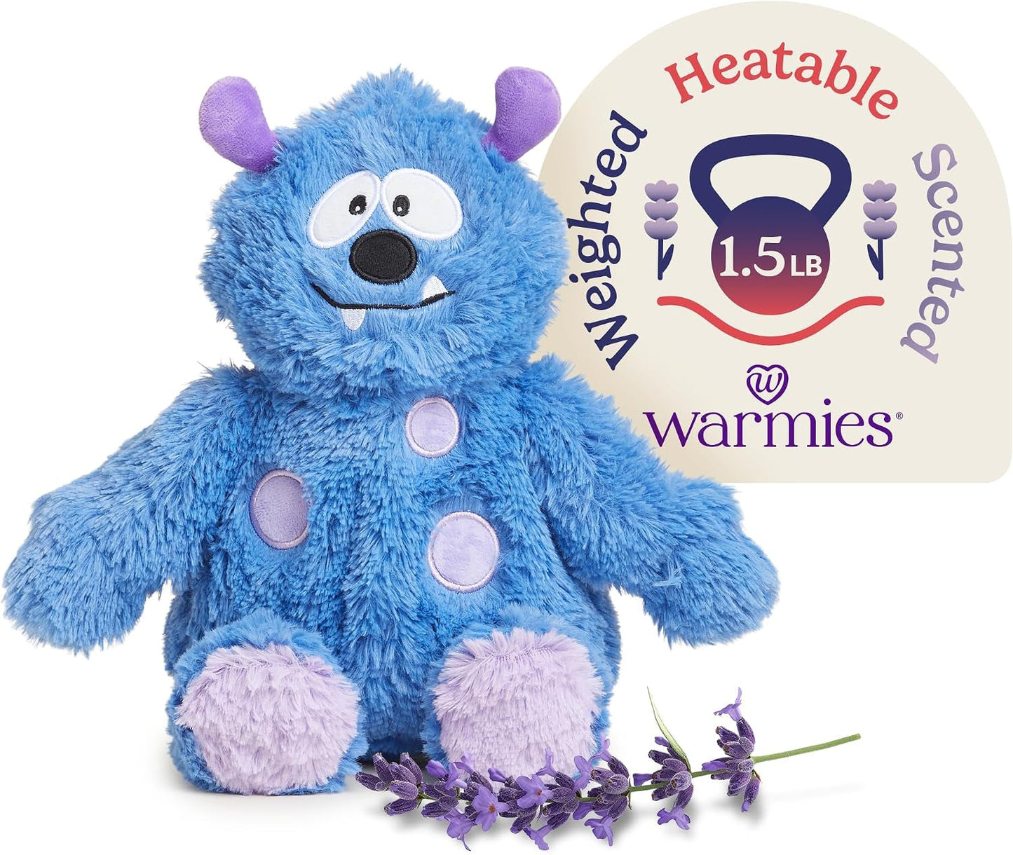 Microwavable & Weighted Stuffed Animals, Blue Monster - Heat & Chill Therapy Animal Heating Pad - Hugging Comfort Weighted Plushies for Adults & Children (Boys, Girls, Babies & Toddlers)