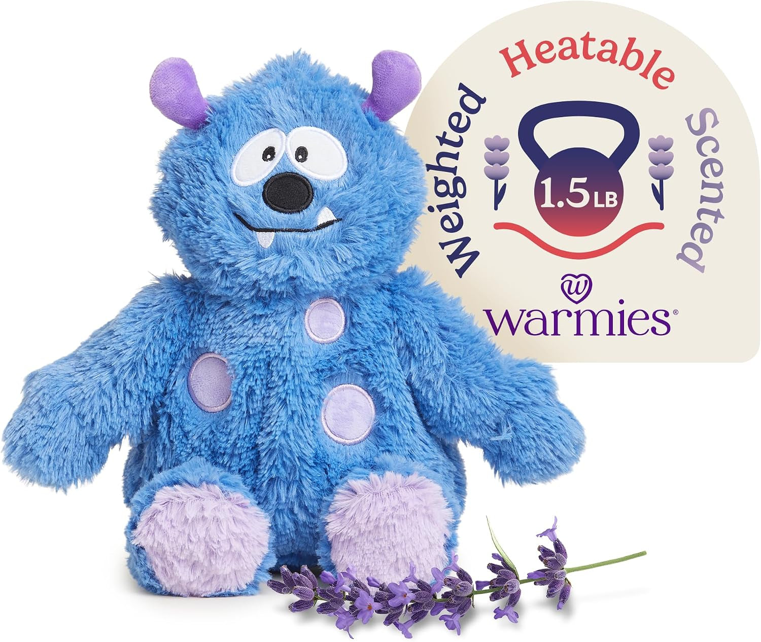 Microwavable & Weighted Stuffed Animals, Blue Monster - Heat & Chill Therapy Animal Heating Pad - Hugging Comfort Weighted Plushies for Adults & Children (Boys, Girls, Babies & Toddlers)