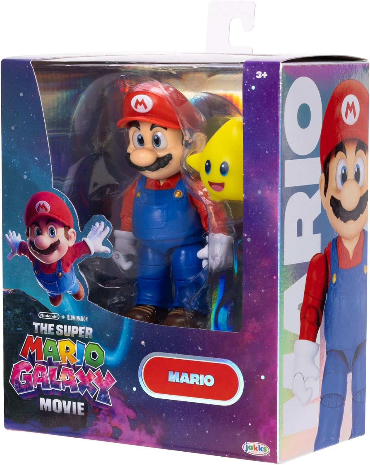 The Super Mario Galaxy Movie 5” Action Figures Series 1 – Mario Figure with Yellow Glow-In-The Dark Luma Star Accessory - Premium Details 22 Points of Articulation
