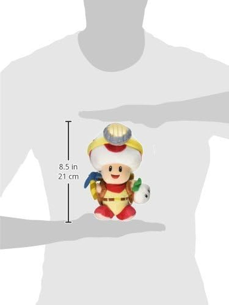 Super Mario Bros. Captain Toad Standing Pose Stuffed Plush, 9""", Multi-Colored (1409)