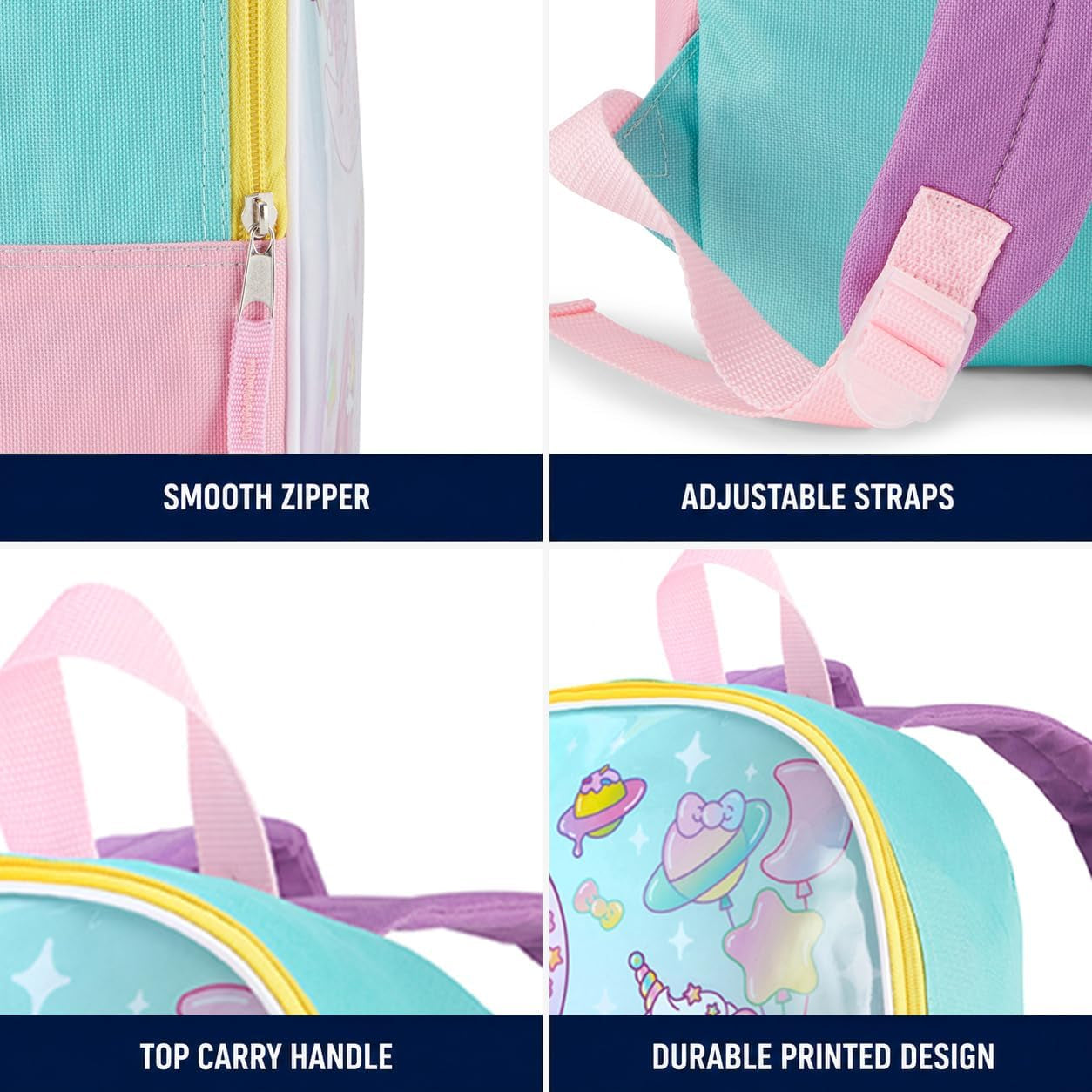 Hello Kitty and Friends Backpack for Girls - 15" Cute Kids Bookbag | Hello Kitty Toddler Backpack with Padded Straps & Large Zip Compartment