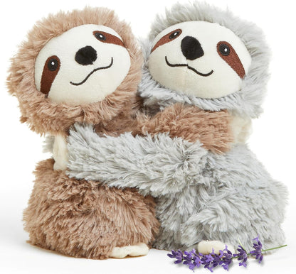 Hugs Duo, Microwavable & Weighted Stuffed Animals, Sloth - Heated Stuffed Animal Plushie for Warmth & Comfort - Cute Soft Plush Toys for Adults & Children (Boys, Girls, Babies & Toddlers)