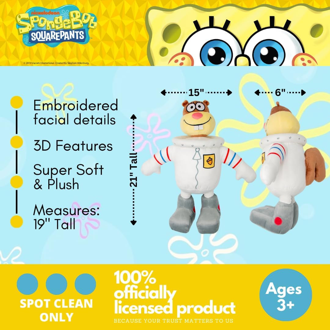 Spongebob Squarepants Sandy Cheeks Plush Cuddle Pillow, Super Soft & Cozy, (Officially Licensed Product) by  Collectibles