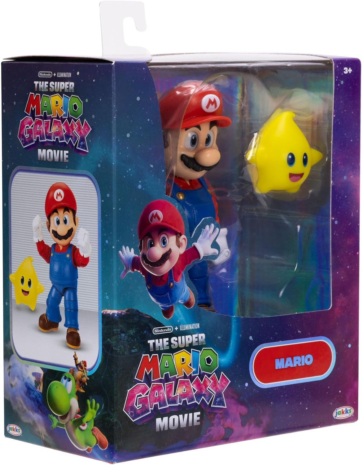The Super Mario Galaxy Movie 5” Action Figures Series 1 – Mario Figure with Yellow Glow-In-The Dark Luma Star Accessory - Premium Details 22 Points of Articulation