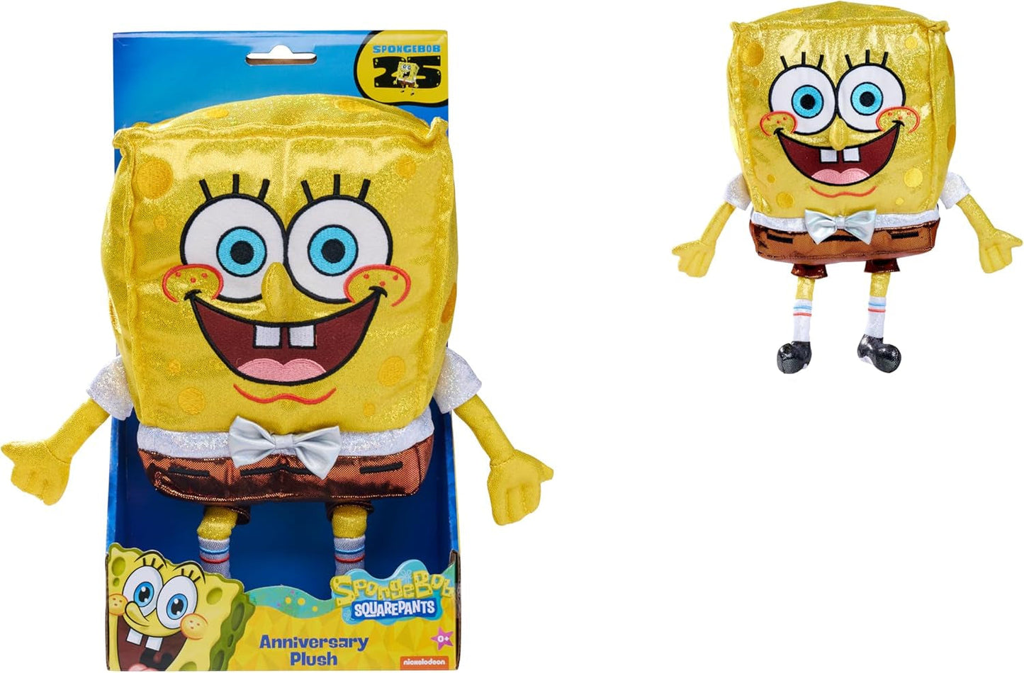 Toys Spongebob 25Th Anniversary Plush – Glittering 12In Collectible Plush – Sparkling, Super Soft, Limited Edition, Cuddly Toy for All Ages, Yellow