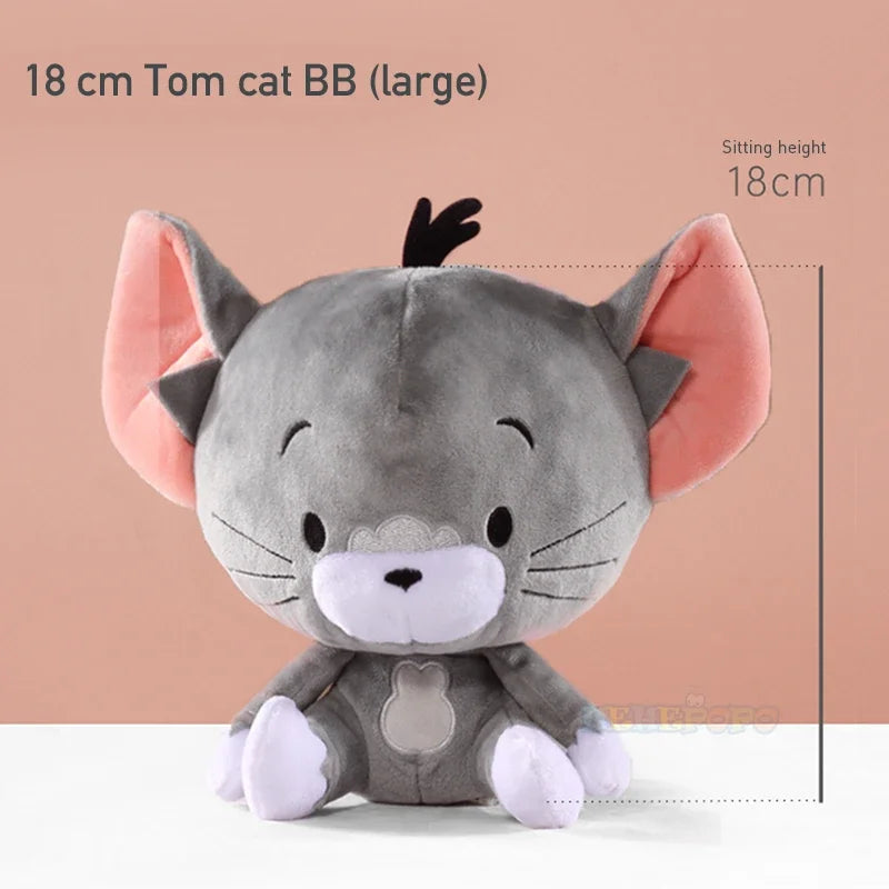Original Tom and Jerry Plush Toys Cute Tom Cat Throw Pillow Doll Tefie Mouse Action Cartoon Doll